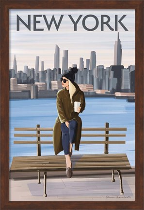 Framed Girl in New York II Print