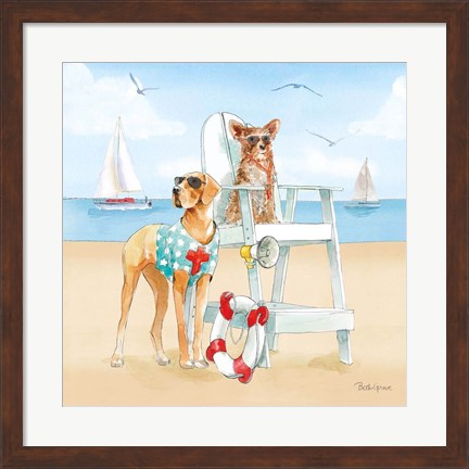 Framed Summer Fun at the Beach IV Print