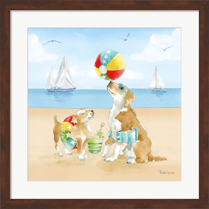 Framed Summer Fun at the Beach II Print