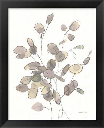 Framed Transparent Leaves Dark Print