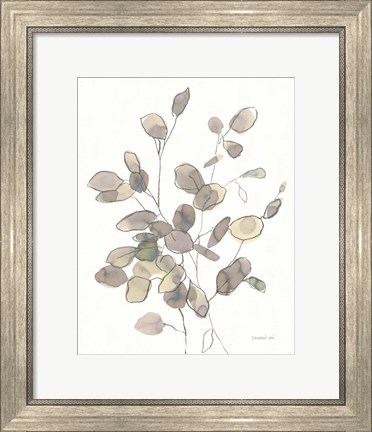 Framed Transparent Leaves Dark Print