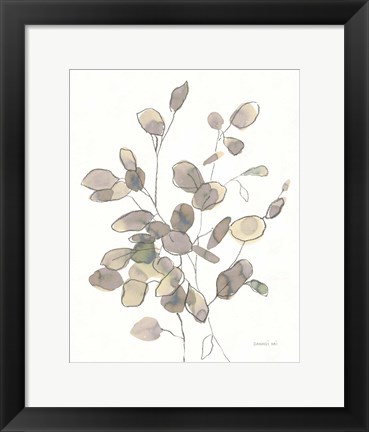 Framed Transparent Leaves Dark Print