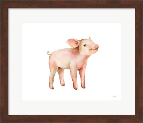 Framed Sweet Piggy on White Print