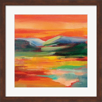 Framed Flower Hill Sunset II Print