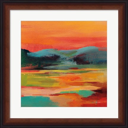 Framed Flower Hill Sunset I Print