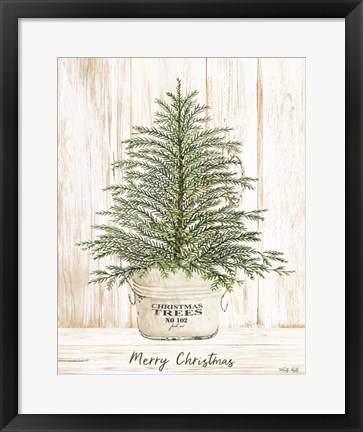 Framed Merry Christmas Tree Print