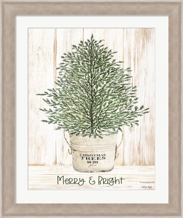 Framed Merry &amp; Bright Tree Print