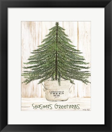 Framed Season&#39;s Greetings Tree Print