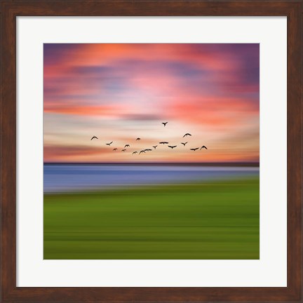 Framed Birds In The Sunset Print