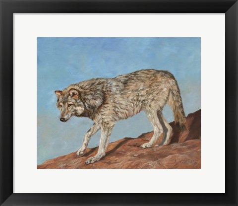 Framed Red Rock Wolf Print