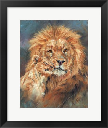 Framed Lion Love Portrait Print