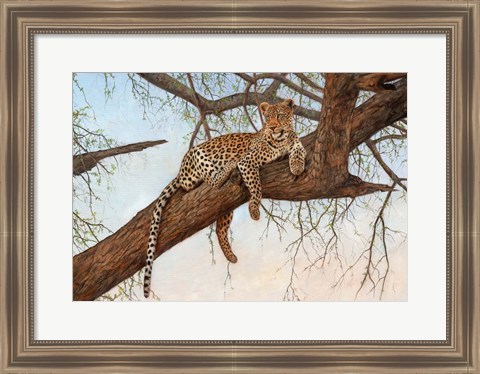 Framed Leopard In Tree Print