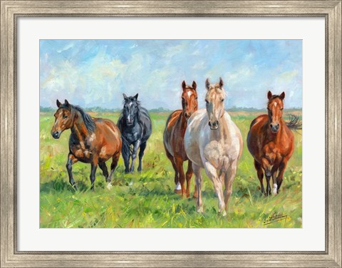 Framed Wild Horses Print