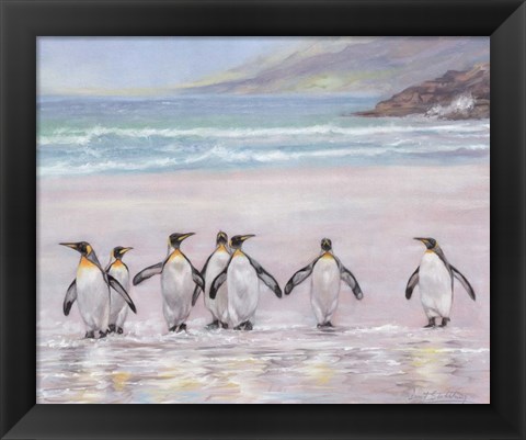 Framed 7 Penguins Print