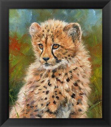 Framed Cheetah Cub 3 Print