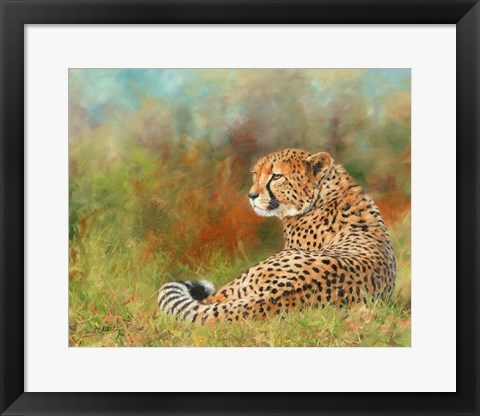 Framed Cheetah Grass Print