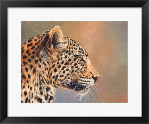 Framed Leopard Profile Print