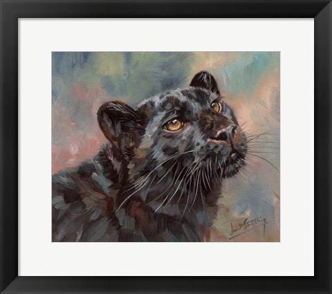 Framed Black Panther Portrait Print