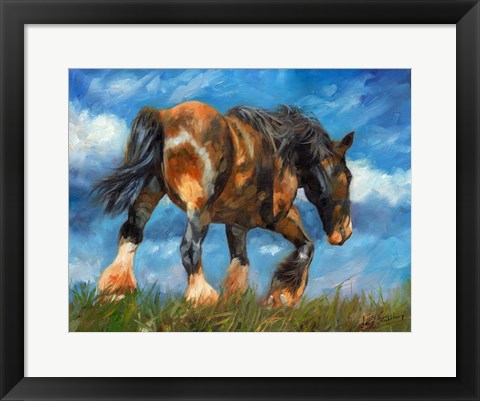 Framed Shire Horse End Of The Day Print