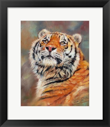 Framed Smiling Tiger Print