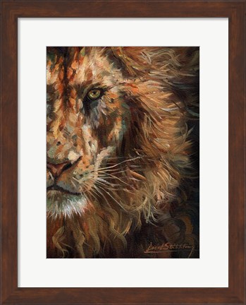 Framed Lion Half Face Print