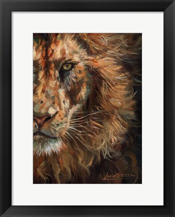 Framed Lion Half Face Print