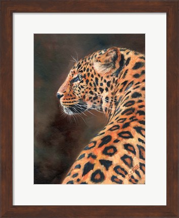 Framed Leopard Profile From Back Print