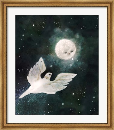 Framed Dove and Moon Print