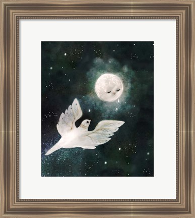 Framed Dove and Moon Print