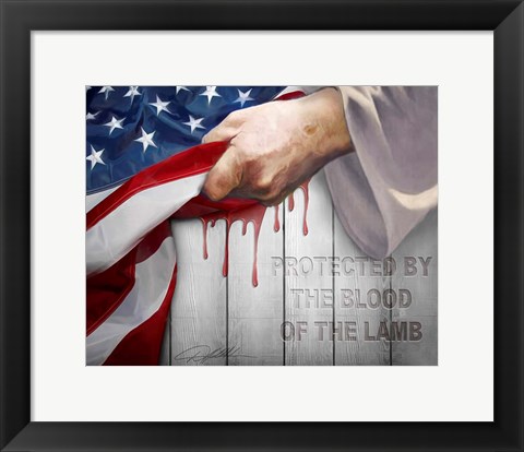 Framed Protected By the Blood of the Lamb Print