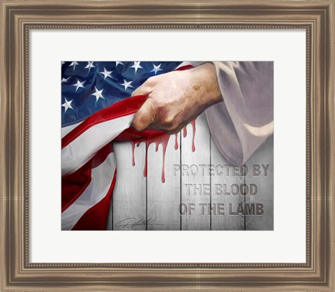 Framed Protected By the Blood of the Lamb Print