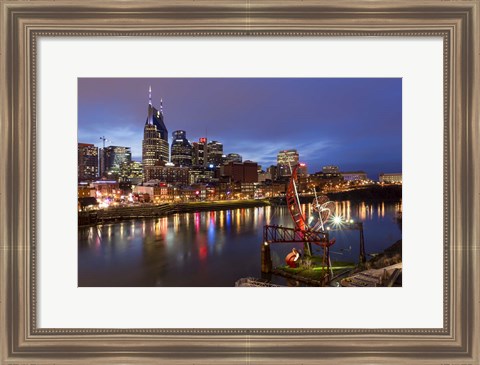 Framed Nashville at Night Print