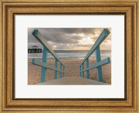 Framed Beach Rails Print