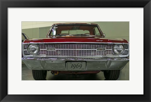 Framed Red Antique Car Print