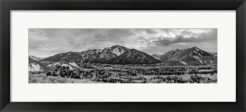 Framed Mountains BW Print