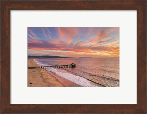 Framed Pier Sunset Print