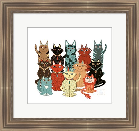 Framed Happy Cats Print