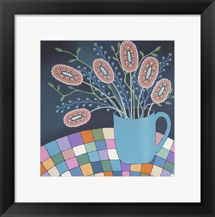 Framed Flowers in Mug Print