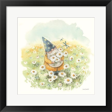 Framed Everyday Gnomes V-Daisy Print