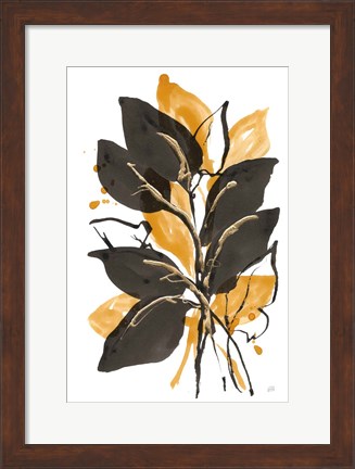 Framed Amber Black and Gold II Print