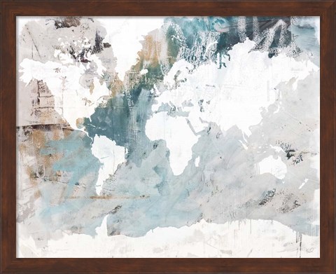 Framed Neutral World Map Print