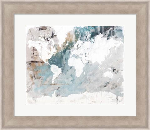 Framed Neutral World Map Print