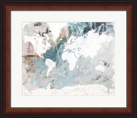 Framed Neutral World Map Print