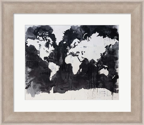 Framed Map of the World Print