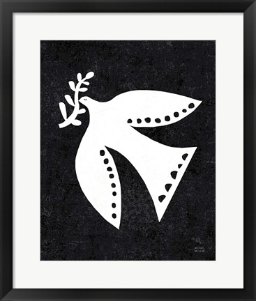 Framed Christmas Whimsy Dove Print