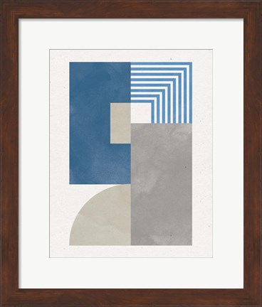 Framed Deco Glam II Blue Print