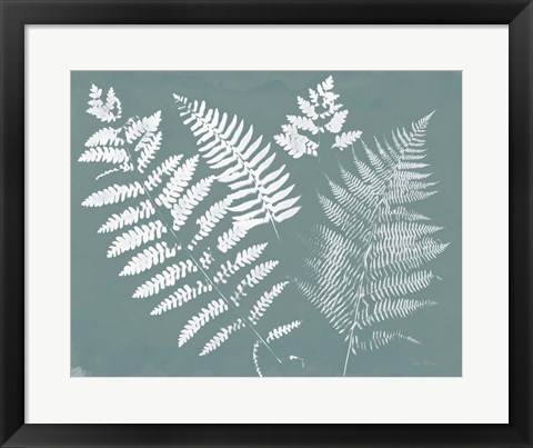 Framed Nature by the Lake Ferns II Gray Mist Crop Print