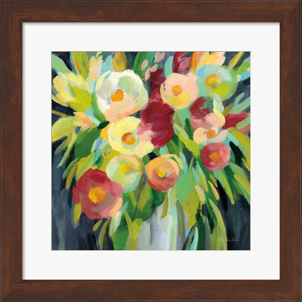 Framed Spring Flowers in a Vase II Print