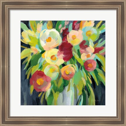 Framed Spring Flowers in a Vase II Print