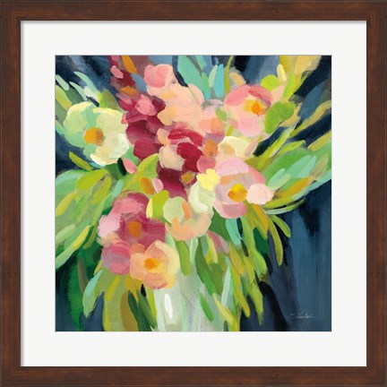 Framed Spring Flowers in a Vase I Print